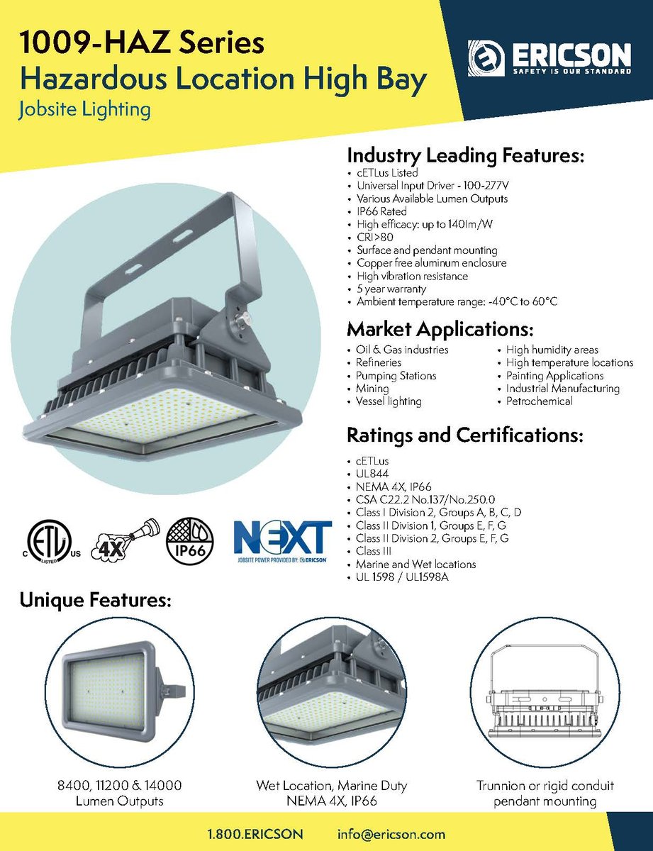 JPEG Images L1000790 - Ericson 1009 LED Hazardous Location Flood Light Series 60-100 WATT_Page_1